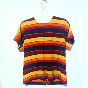 Linda Ellard for Ellen Tracy Petite Vibrant Colors Women Silk Top